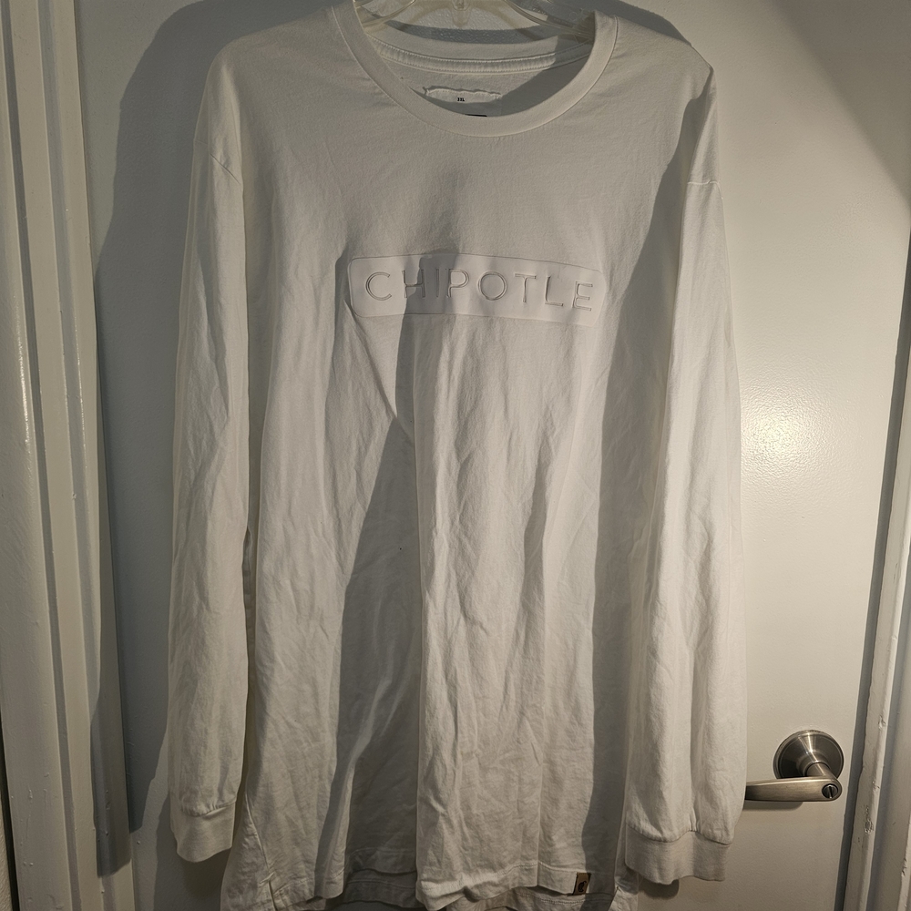 Chipotle White Long Sleeve Men's Tee